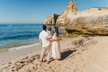 Summer Algarve photography Family photoshoot on Algarve beach at sunset