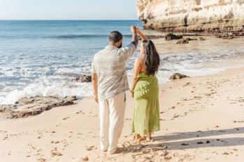 Sao Rafael beach Albufeira, Kimpton Atlantico, beach Surprise proposal photographer in Algarve.